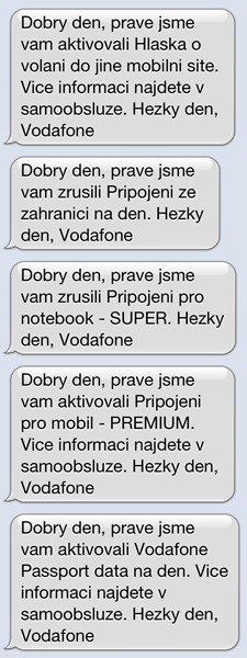 Informační SMS Vodafone